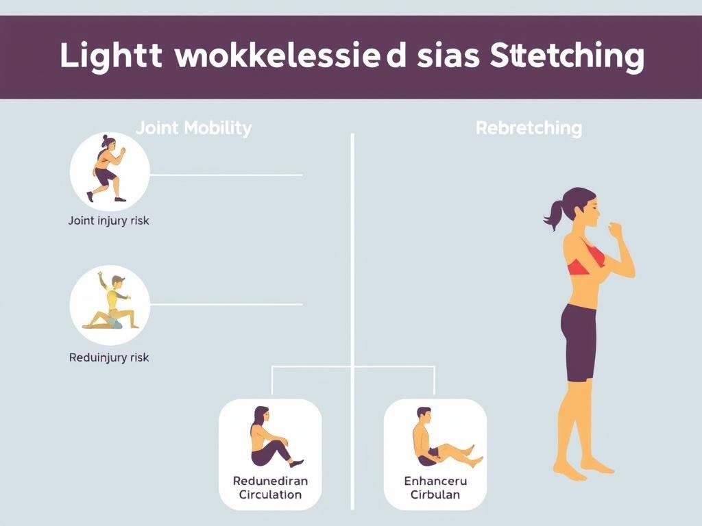 Diagram manfaat menggabungkan workout ringan dan peregangan untuk fleksibilitas tubuh Diagram manfaat menggabungkan workout ringan dan peregangan untuk fleksibilitas tubuh