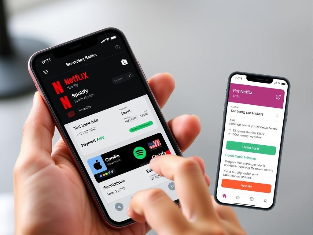 Penggunaan akun bank sekunder untuk langganan digital yang aman