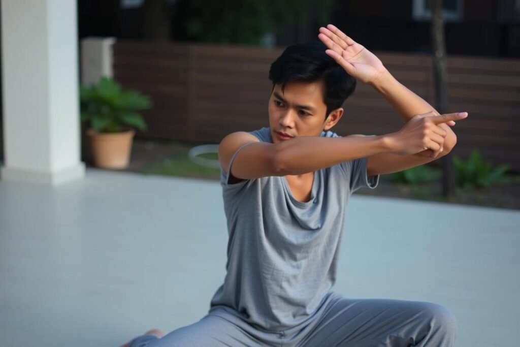 Rutinitas sore dengan kombinasi workout ringan dan peregangan statis Rutinitas sore dengan kombinasi workout ringan dan peregangan statis
